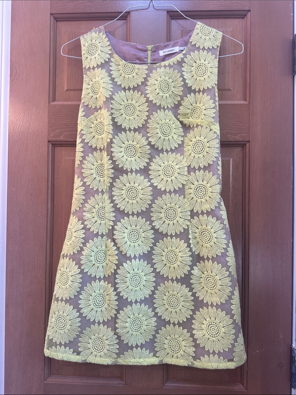 blu pepper Floral Mini Dress in Green & Yellow Size Small